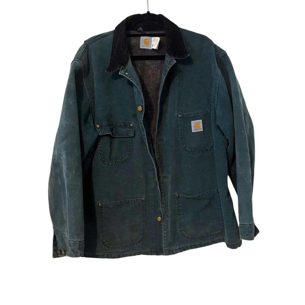 Vintage Carhartt Men's Green Blanket Lined Barn/Chore Jacket